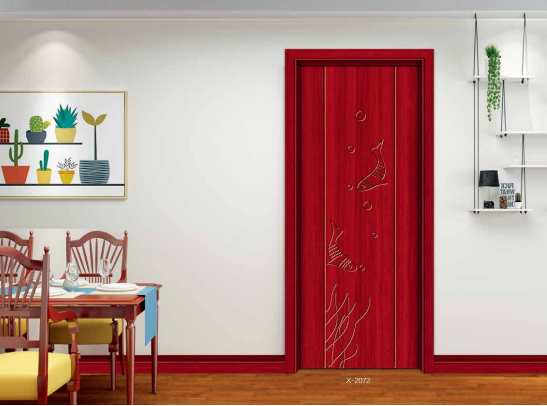 鑫順來X-2072雕花平開隔音修色實木復合門