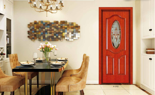 鑫順來(lái)X-2112雕花平開隔音帶工藝玻璃實(shí)木復(fù)合烤漆門