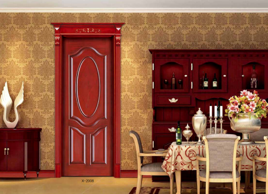 鑫順來X-2008雕花、羅馬柱、帶帽頭實(shí)木烤漆門