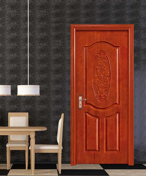 廠價直銷愉心X-4037平開雕花橡木烤漆門