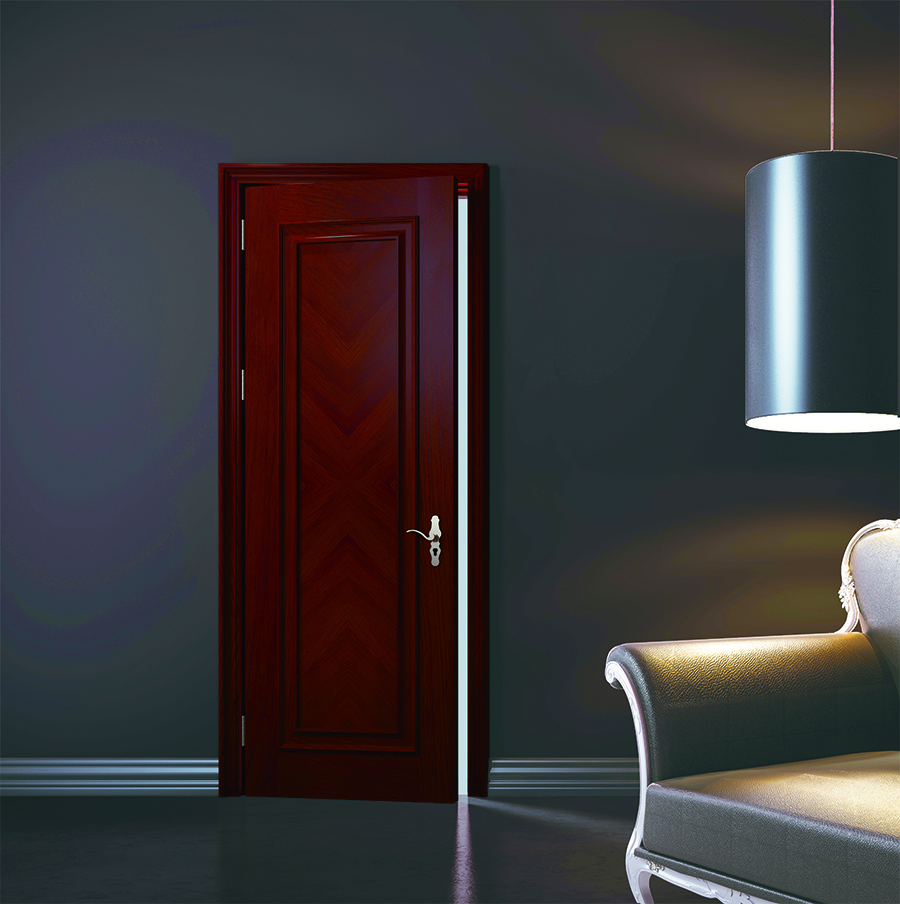 廠價直銷愉心X-4051平開拼貼實木烤漆門