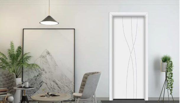 廠價直銷鑫順來X5012平開雕花實木烤漆門