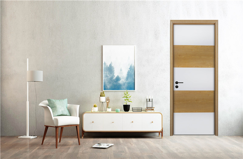 廠價直銷鑫順來X-6098平開拼貼實木烤漆門