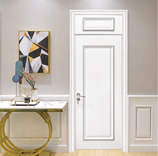 廠價直銷鑫順來X-9002平開帶扣線實木烤漆門