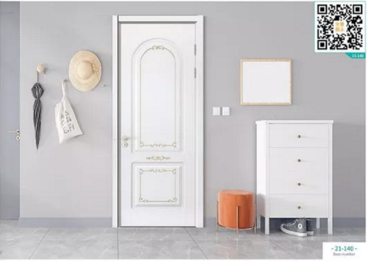 廠價(jià)新款鑫順來21-140掃碼帶扣線實(shí)木花豪華木門，掃二維碼看裝修風(fēng)格